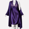 Ensemble Nuit Impériale Violet Satin & Dentelle