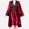 Ensemble Nuit Passion Rouge Satin & Dentelle