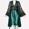 Ensemble Nuit Émeraude Satin & Dentelle Luxe