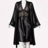 Ensemble Nuit Intense Noir Satin & Dentelle Ensemble Nuit Intense Noir Satin & Dentelle