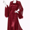 Ensemble Nuit Passion Satin & Voile Rouge