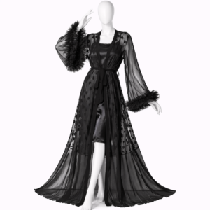 Ensemble Nuit Mystère Satin & Voile Noir