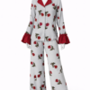 Ensemble Nuit Floral Gris Élégance