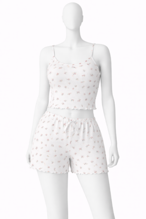Ensemble Nuit Floral Blanc – Pure Douceur