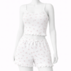 Ensemble Nuit Floral Blanc Rosé – Douceur Élégante