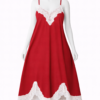 Nuisette Satin Rouge Passion – Dentelle Élégante