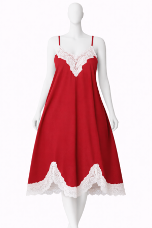 Nuisette Satin Rouge Passion – Dentelle Élégante