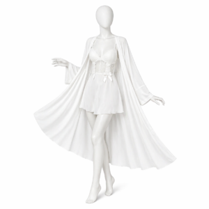 Ensemble Nuisette & Kimono Blanc Élégance Pure