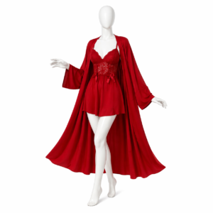 Ensemble Nuisette & Kimono Rouge Passion Luxe