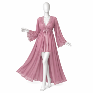 Ensemble Nuisette & Kimono Rose Élégance Douce