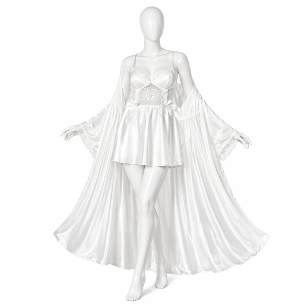 Ensemble Nuisette & Kimono Blanc Pure Élégance