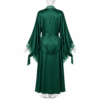 Kimono Satin Émeraude & Dentelle Royale