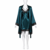 Ensemble Satin Vert Émeraude & Dentelle Noire Luxe