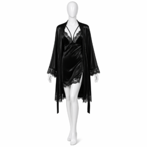 Ensemble Satin Noir Intense & Dentelle Élégance