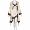 Ensemble Satin Champagne & Dentelle Noire Élégance Luxe