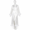 Kimono Satin Blanc Plume Luxe – Élégance Divine