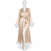 Kimono Satin Champagne & Plumes Élégance Royale