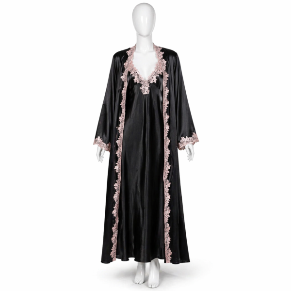 Ensemble Nuit Royale Noir & Dentelle Rosée Ensemble Nuit Royale Noir & Dentelle Rosée