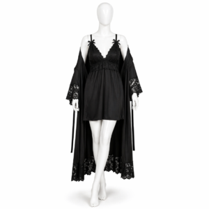 Ensemble Nuit Mystère Noir & Dentelle Élégante