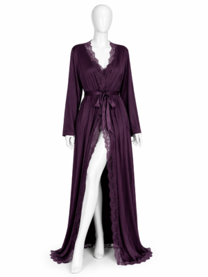 Kimono Nuit Prune Royale – Élégance Sensuelle