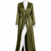 Kimono Nuit Olive Luxe – Élégance Naturelle