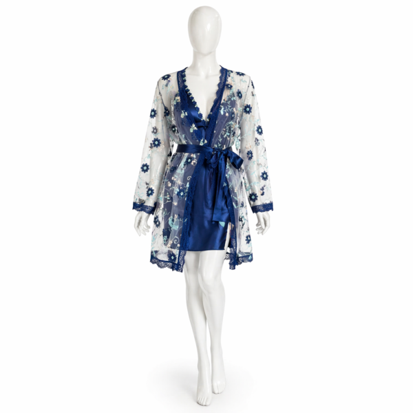 Ensemble Nuit Fleurie Bleu Élégance