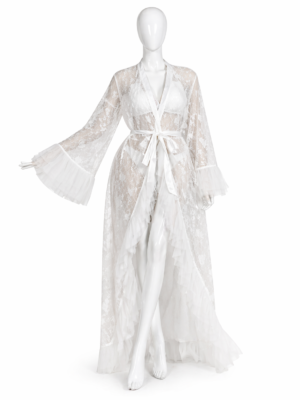 Kimono Nuit Blanc Royal – Élégance Divine