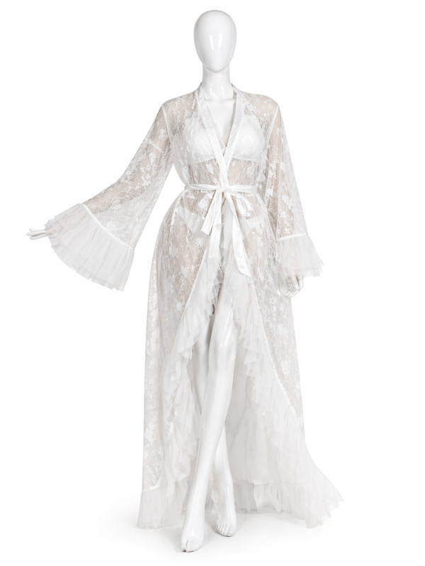 Kimono Nuit Blanc Royal – Élégance Divine