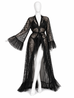 Kimono Nuit Noir Impérial – Séduction Élégante
