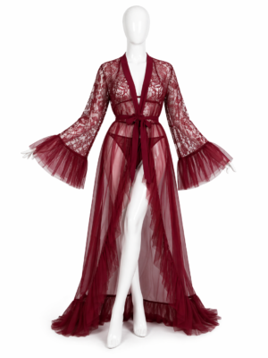 Kimono Nuit Rouge Passion – Transparence Élégante