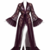Kimono Nuit Prune Élégance – Dentelle Sensuelle