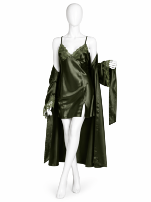 Ensemble Nuit Satin Vert Émeraude – Élégance Naturelle