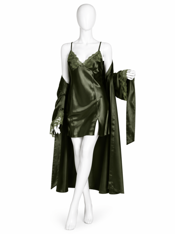Ensemble Nuit Satin Vert Émeraude – Élégance Naturelle