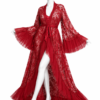 Kimono Nuit Rouge Prestige – Dentelle Royale
