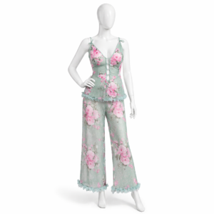 Pyjama Velours Fleuri – Douceur Élégante