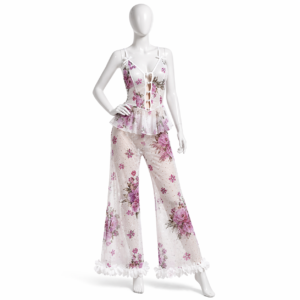 Pyjama Fleuri Élégance Satinée – Collection Douceur Nuit