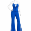 Ensemble Nuit Élégance Bleu Royal – Dentelle Chic