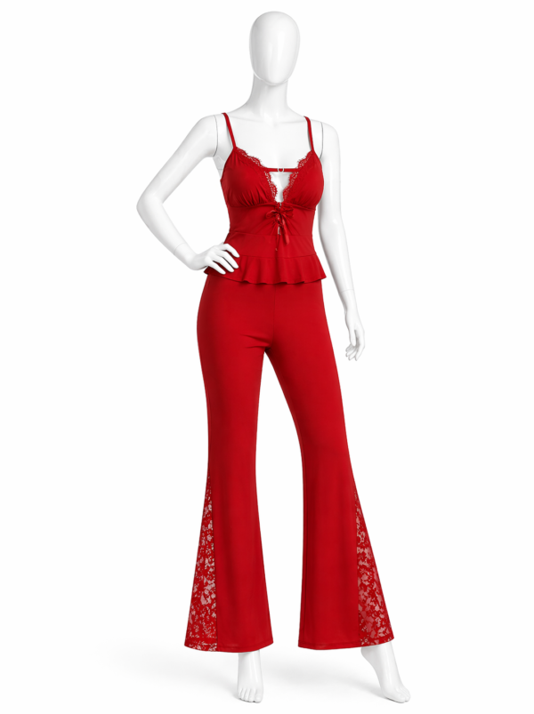 Ensemble Nuit Passion Rouge – Dentelle Élégante