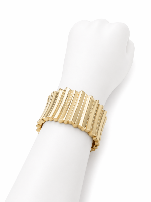Bracelet Manchette Plissé Luxe Or