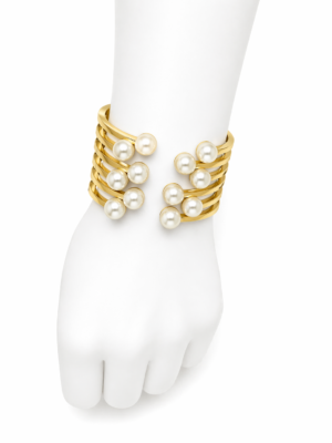Bracelet Manchette Perles Élégance Dorée
