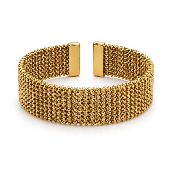 Bracelet Manchette Maille Dorée Luxe Bracelet Manchette Maille Dorée Luxe