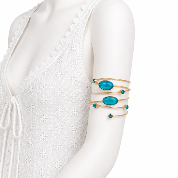 Bracelet Bras Turquoise Doré Prestige