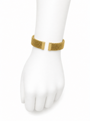 Bracelet Manchette Maille Dorée Luxe