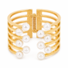 Bracelet Manchette Perles Élégance Dorée