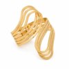 Bracelet Manchette Vague Dorée Élégance