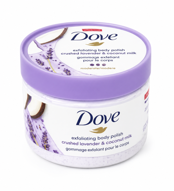 Dove Lavender Glow™ – Gommage Exfoliant Corps Lavande & Coco
