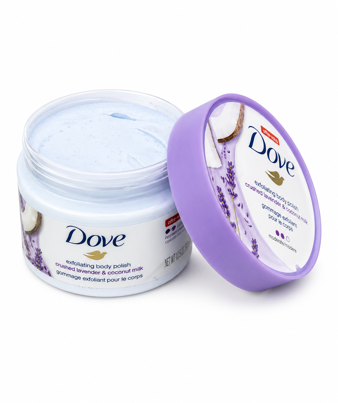 Dove Lavender Glow™ – Gommage Exfoliant Corps Lavande & Coco