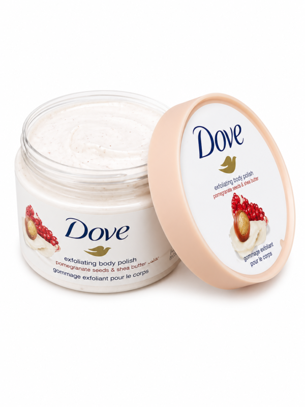 Dove Soft Glow™ – Gommage Corps Grenade & Karité