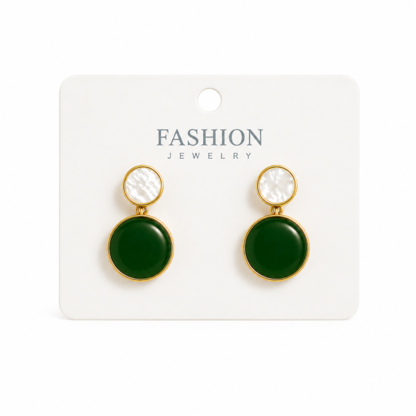 Boucles Élégance Émeraude & Nacre