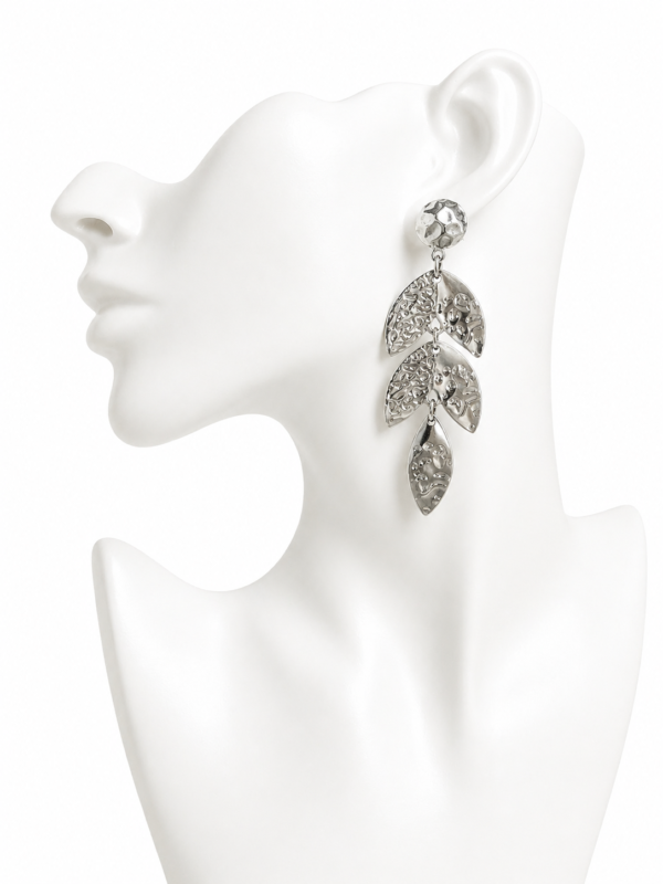 Boucles Feuillage Argent Luxe